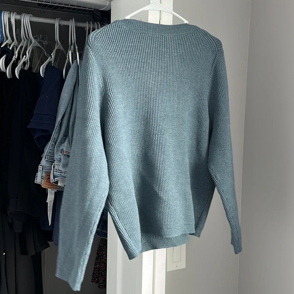 J. Crew Knit Dusty Blue Sweater, NWOT w/ flaws